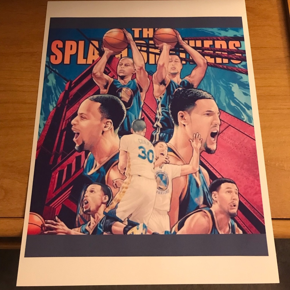 WARRIORS SPLASH💦BROTHERS STEPHEN CURRY &KLAY THOMPSON 8.5x11 GLOSSY ART POSTER